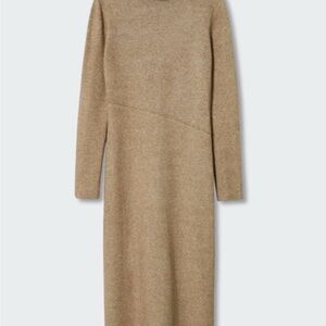 Mango Tan Long Sleeve Dress